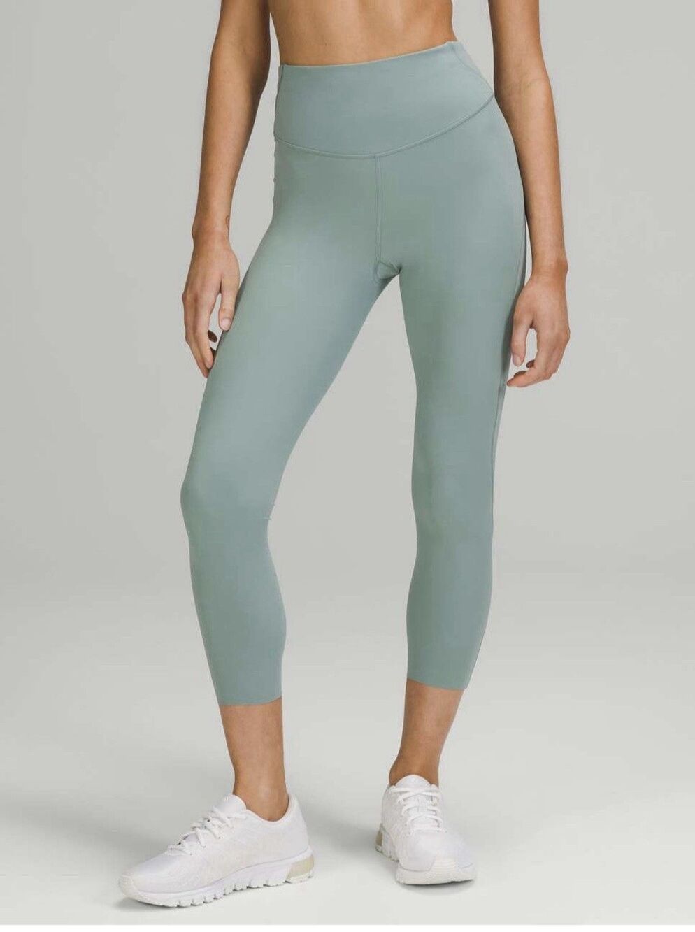 Lululemon Base Pace High Rise Leggings In Misty Glade Crop Athletic Pants Size 4